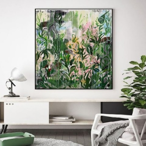 modern festmény, kortárs festmények, zöld festmény, festmény online, festmény webáruház